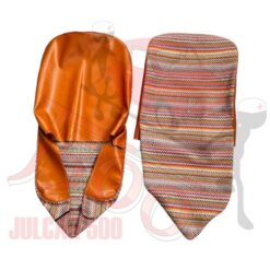 Coppia fodere coprisedili anteriori in tessuto con retro ocra Fiat 500-600-126-Bianchina