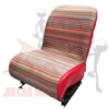 Coppia fodere coprisedili anteriori in tessuto con retro rosso Fiat 500-600-126-Bianchina