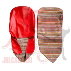 Coppia fodere coprisedili anteriori in tessuto con retro rosso Fiat 500-600-126-Bianchina