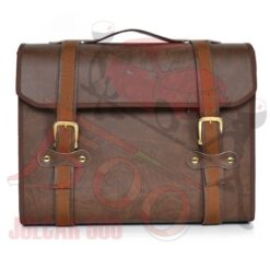 Valigia marrone con fibbie color oro per portapacchi Fiat 500