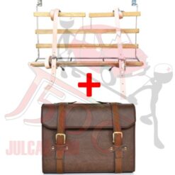 Kit Portapacchi cromato con bacchette in legno + Valigia marrone Fiat 500