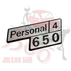 Fregio scritta posteriore "Personal 4 - 650" Fiat 126