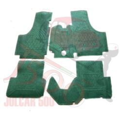 Kit sovratappeti in gomma verdi con copri tunnel Fiat 500