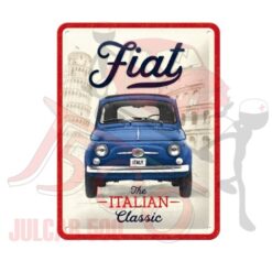 Insegna in metallo tricolore 15x20cm Fiat 500