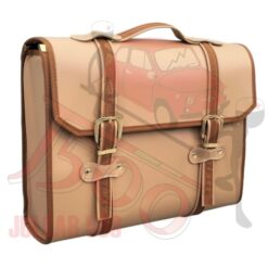 Valigia marrone con fibbie color oro per portapacchi Fiat 500