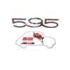 Scritta cromata 595 Abarth per cruscotto 9 x 1,9 cm