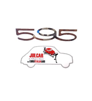 Scritta cromata 595 Abarth per cruscotto 9 x 1,9 cm