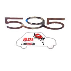 Scritta cromata 595 Abarth per cofano anteriore 14 x 3 cm