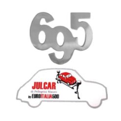 Scritta cromata 695 Abarth per cofano motore 6,2 x 5 cm
