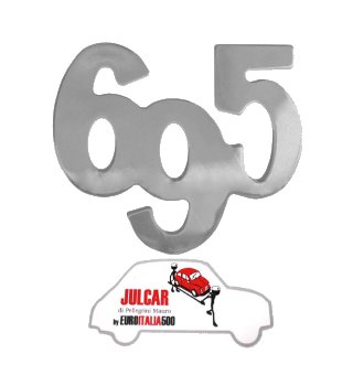 Scritta cromata 695 Abarth per cofano anteriore 11 x 8,5 cm