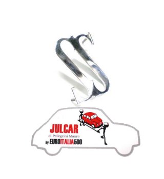 Scritta cromata SS Abarth per cofano motore 4 x 6 cm