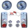Kit fari sportivi completo modello Christal H4 Lexus con fanalini a LED Fiat 500