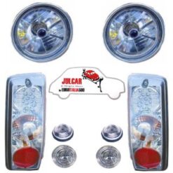 Kit fari sportivi completo modello Christal H4 Lexus con fanalini a LED Fiat 500