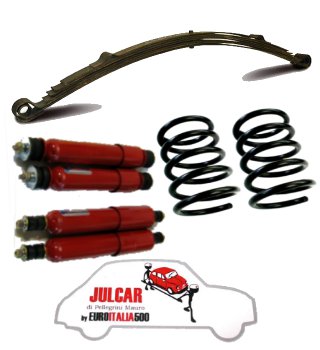 Kit assetto sportivo con molle nere da 19 cm Fiat 500