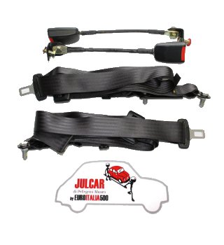 Cinture di sicurezza Omologate nere statiche Fiat 500