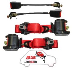 Cinture di sicurezza Omologate rosse con arrotolatore Fiat 500