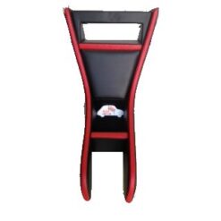 Portaradio in ecopelle nero con bordo rosso Fiat 500