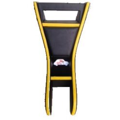 Portaradio in ecopelle nero con bordo giallo Fiat 500