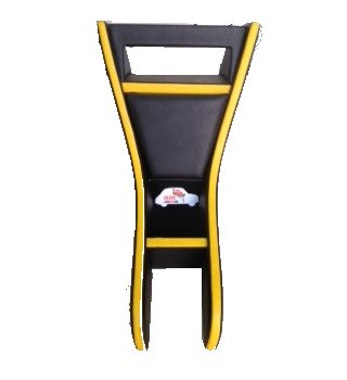 Portaradio in ecopelle nero con bordo giallo Fiat 500