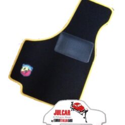 Kit sovratappeti Abarth bordo giallo Fiat 500 ( 4 pezzi )