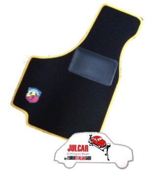 Kit sovratappeti Abarth bordo giallo Fiat 500 ( 4 pezzi )