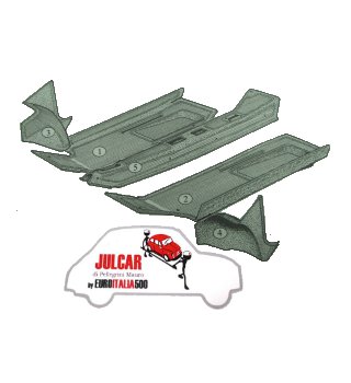 Kit completo tappeti in gomma 5 pezzi Fiat 500 Giardiniera