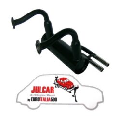 Marmitta sportiva con due terminali cromati tipo Record Monza Fiat 500 R/126