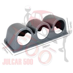 Alternative view of Portastrumenti a 3 fori diametro 52 mm Carbon Look Fiat 500-126-600