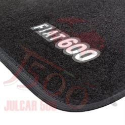 Alternative view of Kit sovratappeti in moquette nero con bordo nero Fiat 600