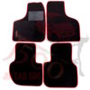 Kit sovratappeti in moquette nero con bordo rosso Fiat 600