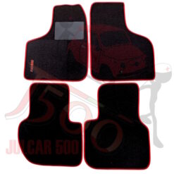 Kit sovratappeti in moquette nero con bordo rosso Fiat 600