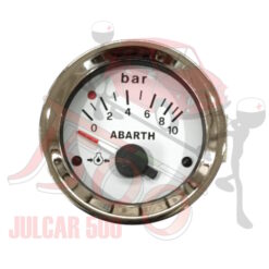 Strumento pressione olio Abarth bianco con taratura VDO 0-10 Bar Ø 52 mm Fiat 500-126