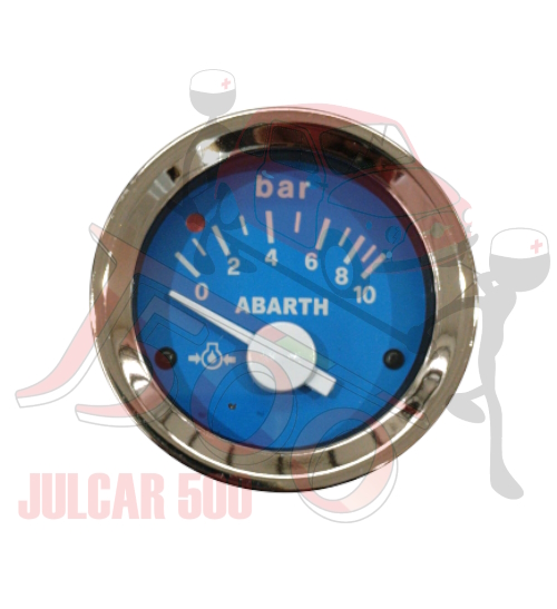 Strumento pressione olio Abarth blu con taratura VDO 0-10 Bar Ø 52 mm Fiat 500-126