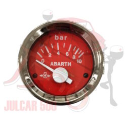 Strumento pressione olio Abarth rosso con taratura VDO 0-10 Bar Ø 52 mm Fiat 500-126