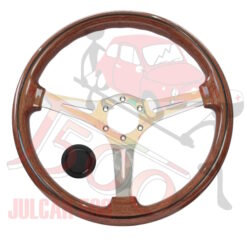 Volante in mogano con razze lucide mod. Prestige Ø 370 Fiat 500-126-600-Bianchina-Panda